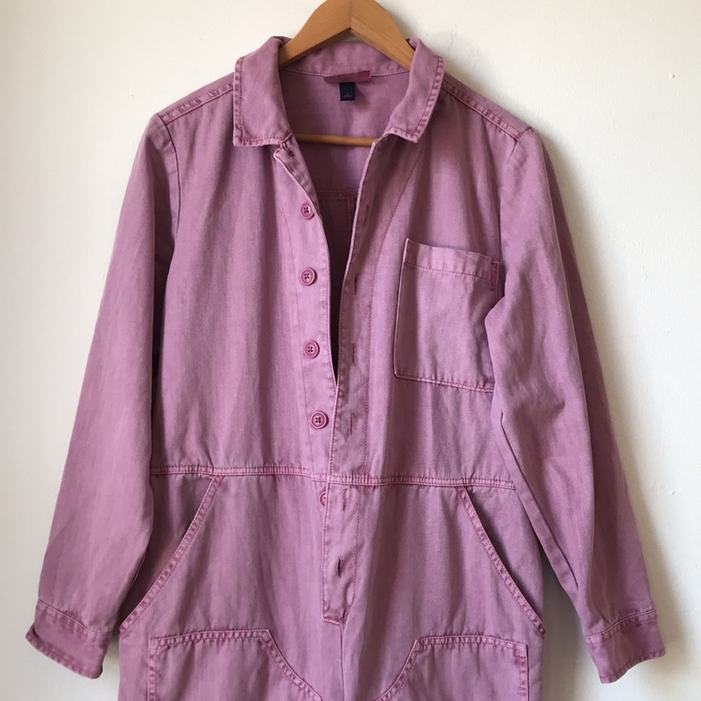 Universal Thread denim boiler jumpsuit pink lavender Cargo Utility 8 - Picture 4 of 16